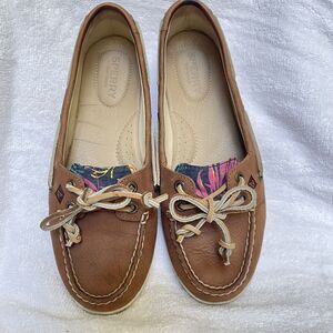 Sperry Firefish Seaweed Print Boat Shoes for Women Size 7M STS95286 LightlyWorn